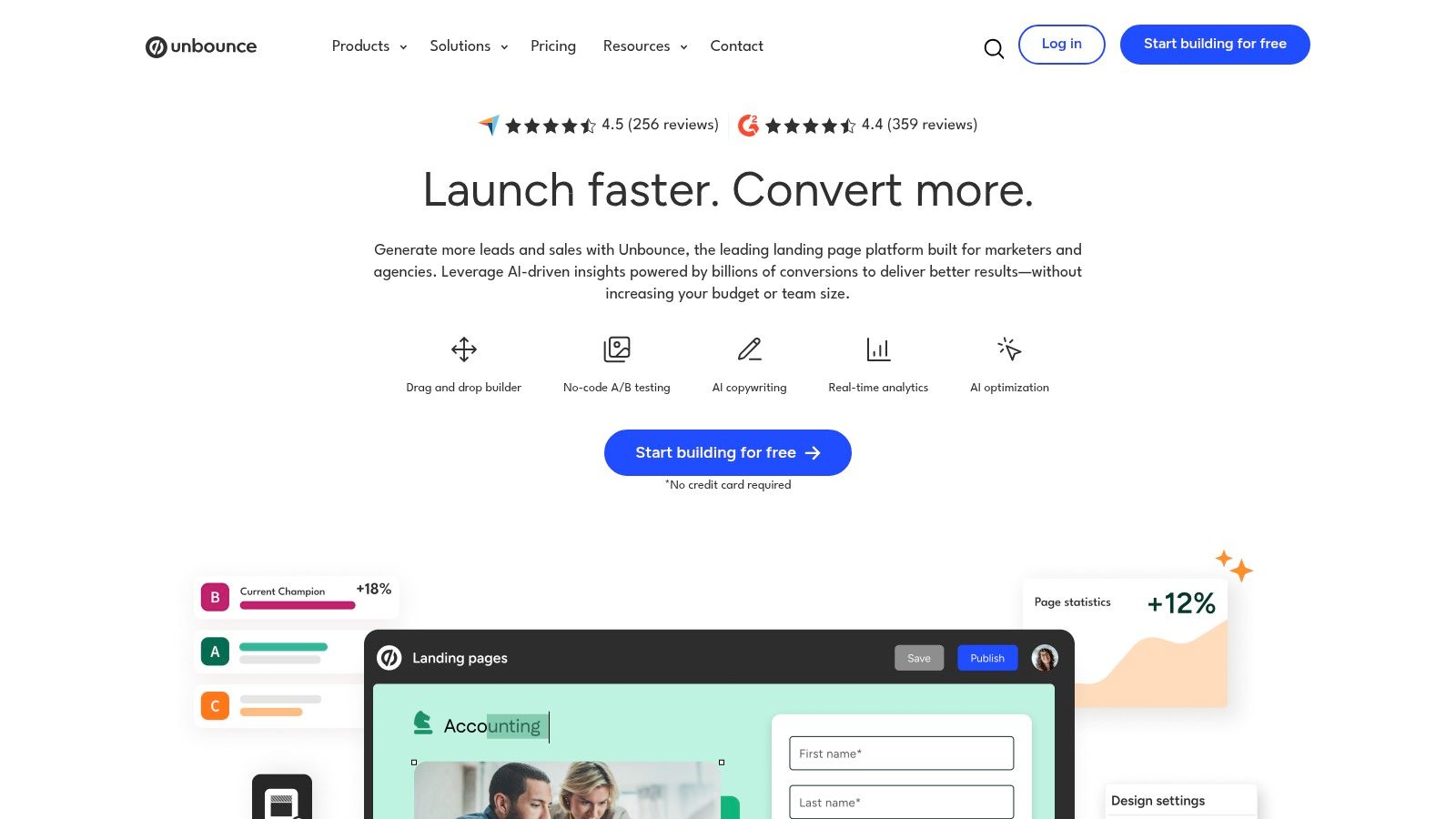 Unbounce (Smart Traffic and Smart Builder)